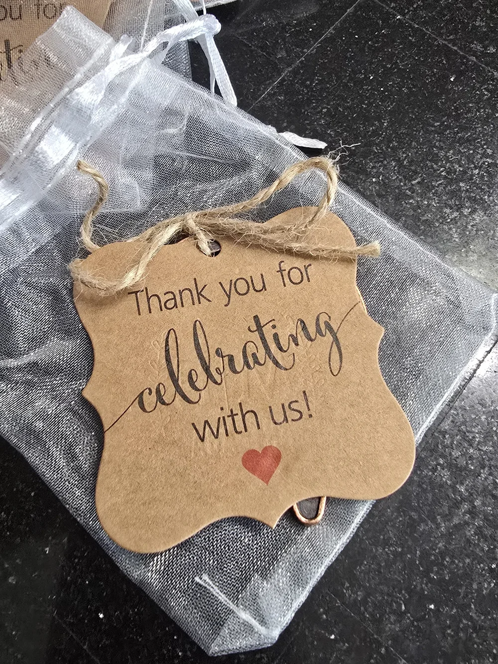 Rustic Horseshoe Favor with Kraft Tag - Set of 10